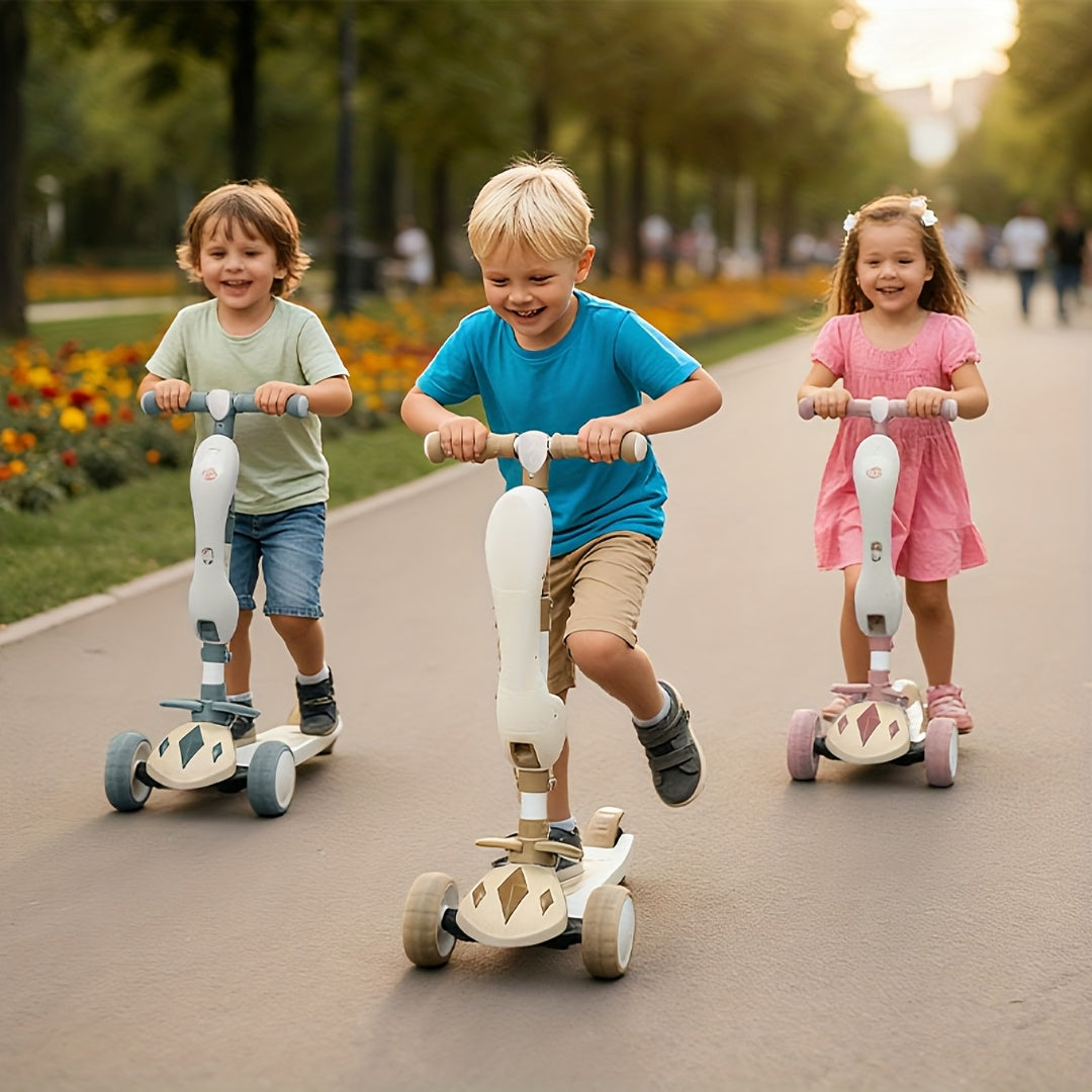 (pedal pattern randomly shipped) (shipped without battery) Foldable seat, flash wheel, cool music outdoor sports children's tricycle, Christmas, Halloween, birthday gift priority