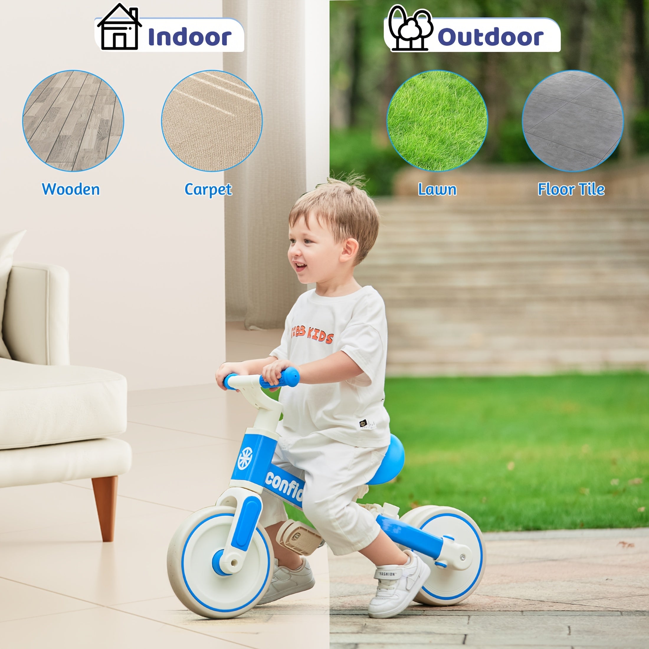 5in 1 Toddler Balance Bike for 2+ Years Old Kids, Toddler Tricycles Kids Trike with Removable Pedals And Steering Push Handle, Christmas & Birthday Gift for Boy & Girl