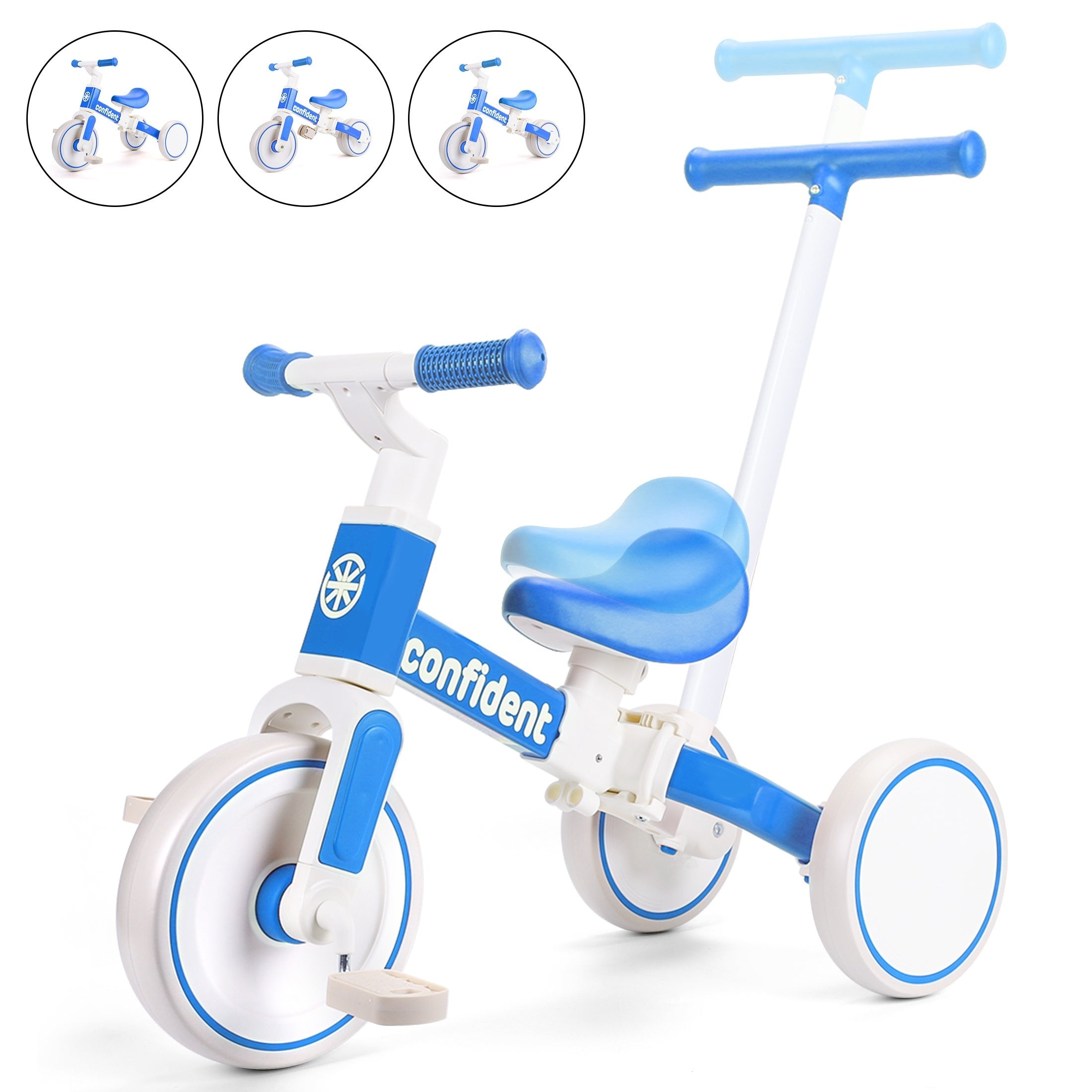 5in 1 Toddler Balance Bike for 2+ Years Old Kids, Toddler Tricycles Kids Trike with Removable Pedals And Steering Push Handle, Christmas & Birthday Gift for Boy & Girl