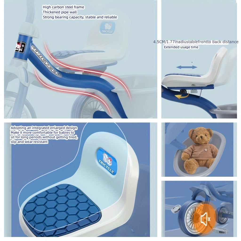 Tricycle, Anti-Tipping Design, Pedal\u002FGliding Dual Mode Free Switching, Birthday Day Gift