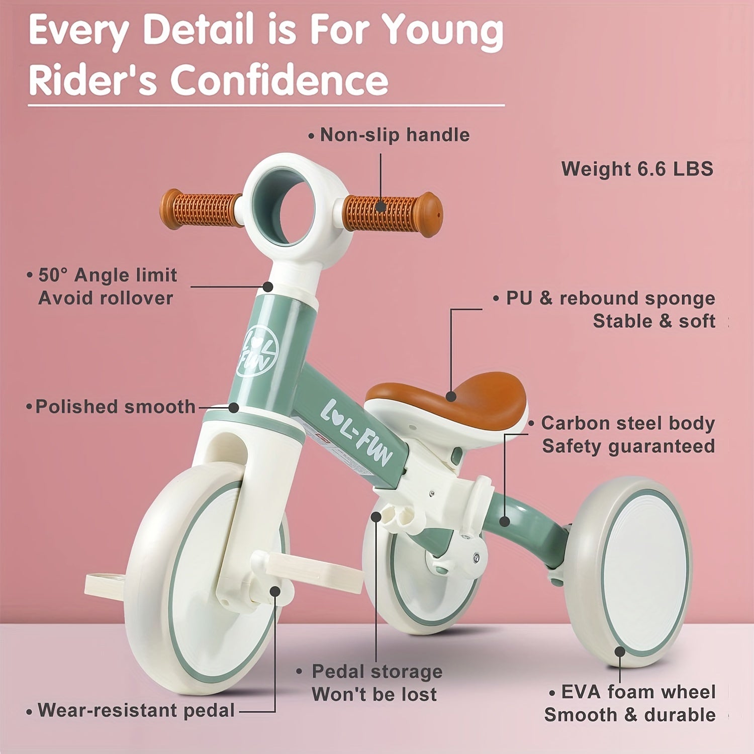 Gift for Toddlers Aged 1 to 2, This Baby Balance Bike Toy Is a Tricycle with a Removable Pedal, Designed As a 4-In-1 Present for Boys And Girls