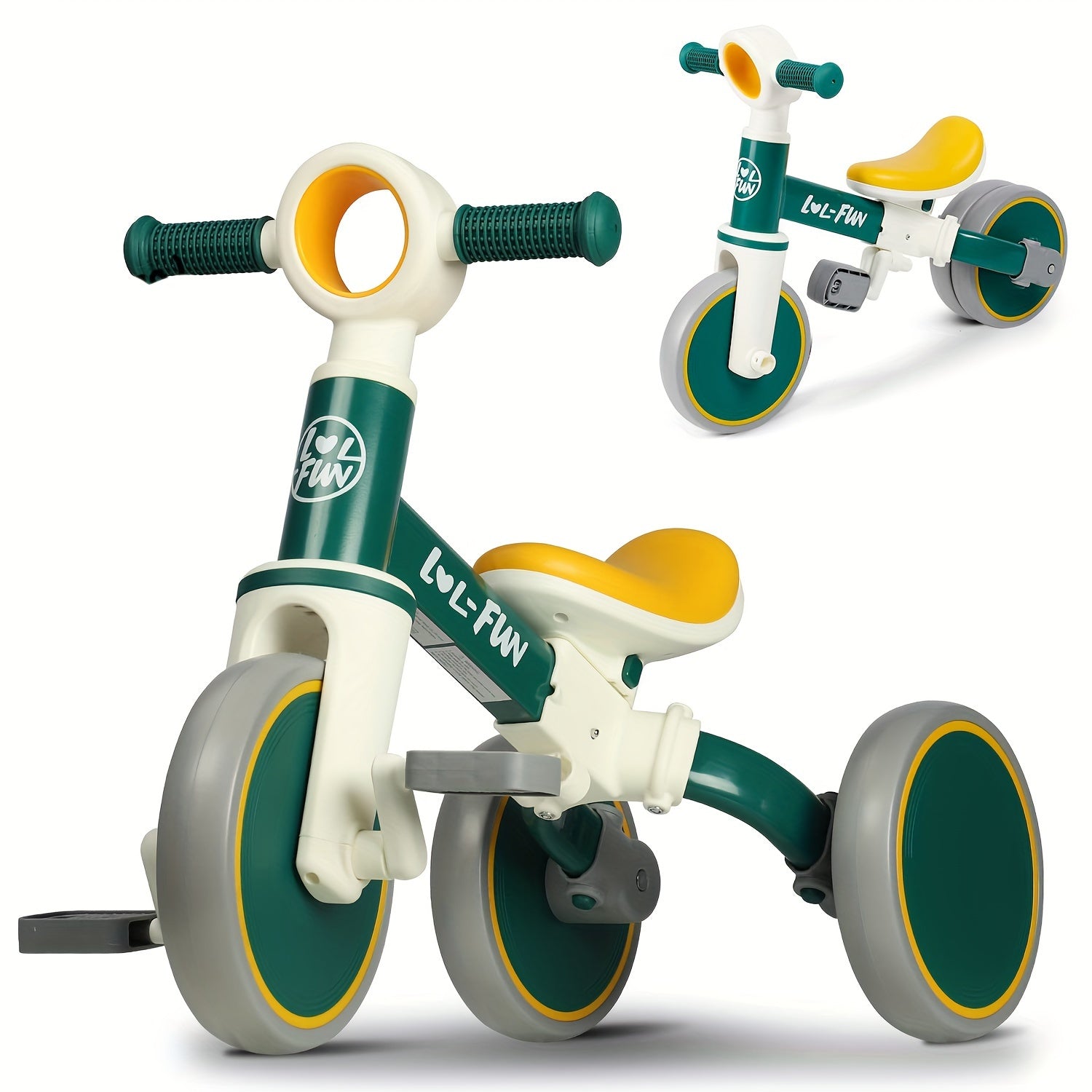 Gift for Toddlers Aged 1 to 2, This Baby Balance Bike Toy Is a Tricycle with a Removable Pedal, Designed As a 4-In-1 Present for Boys And Girls