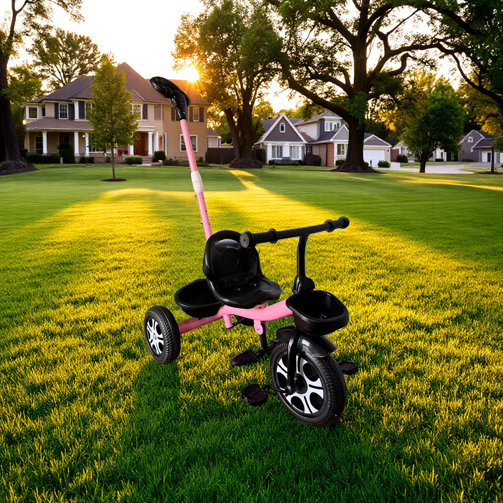 Children's Tricycle, Adjustable Push Handle, Reinforced Frame, Children's Gift
