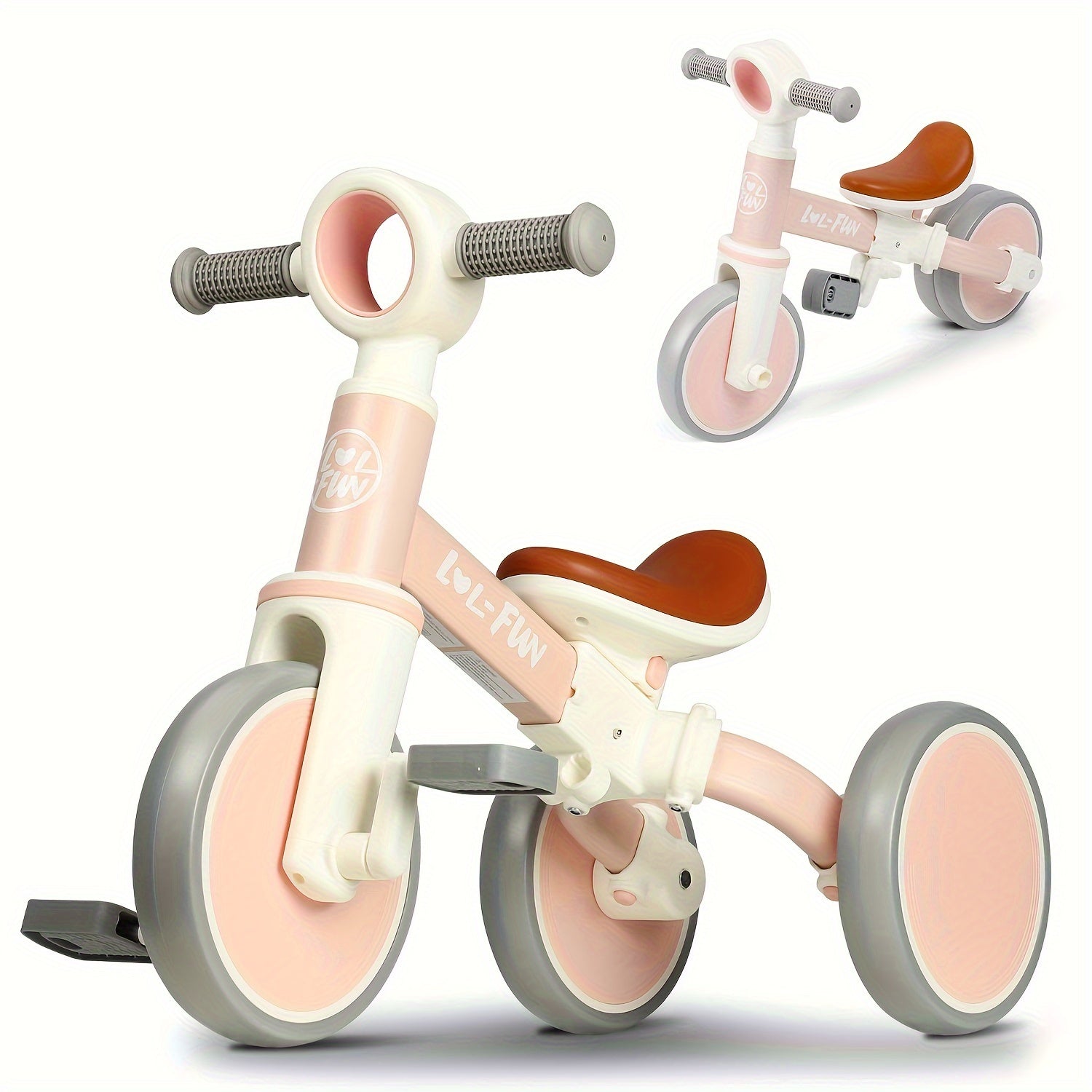 Gift for Toddlers Aged 1 to 2, This Baby Balance Bike Toy Is a Tricycle with a Removable Pedal, Designed As a 4-In-1 Present for Boys And Girls