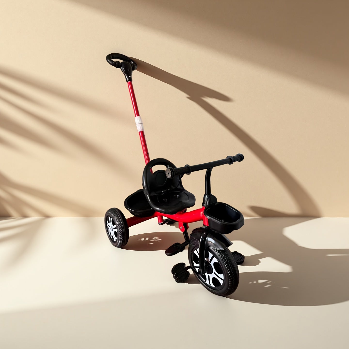 SvgBoMit Kids' Thickened Frame Adjustable Push Bar Tricycle Upgraded Comfort Backrest Seat Pedal Bike Detachable Push Bar Dual-Use Tricycle Children's Outdoor Push Cart Boy\u002FGirl Gift with Bell And Ribbon