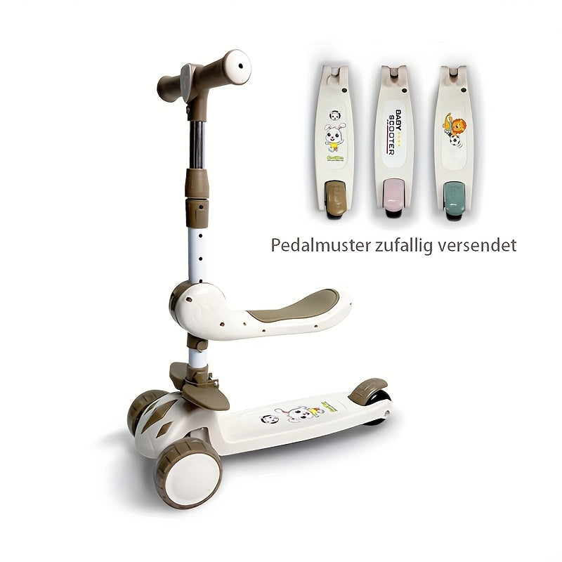 (pedal pattern randomly shipped) (shipped without battery) Foldable seat, flash wheel, cool music outdoor sports children's tricycle, Christmas, Halloween, birthday gift priority