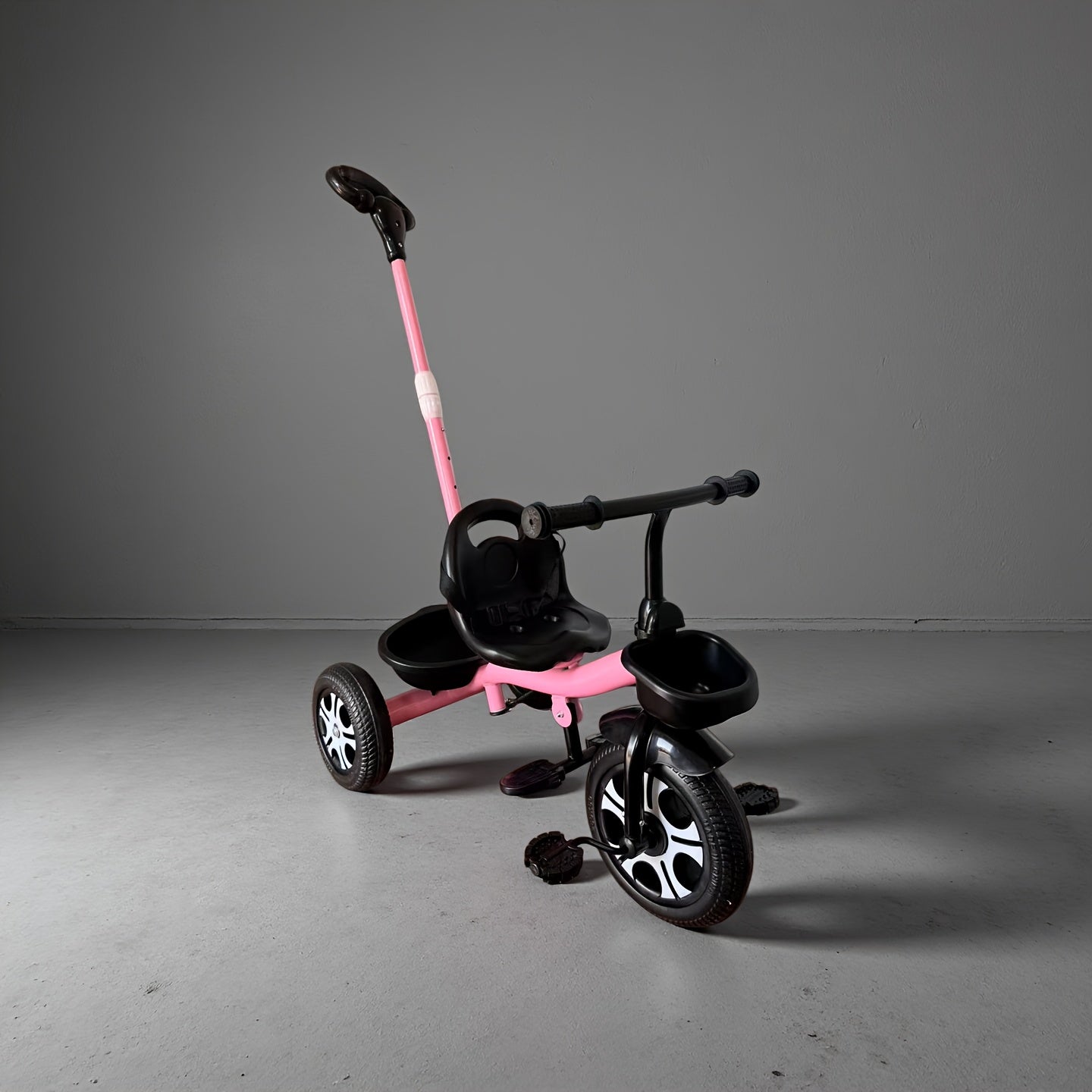 SvgBoMit Kids' Thickened Frame Adjustable Push Bar Tricycle Upgraded Comfort Backrest Seat Pedal Bike Detachable Push Bar Dual-Use Tricycle Children's Outdoor Push Cart Boy\u002FGirl Gift with Bell And Ribbon