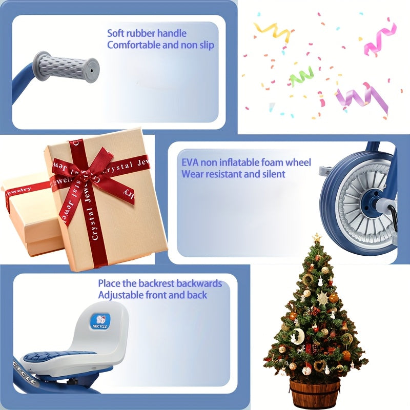 Tricycle, Anti-Tipping Design, Pedal\u002FGliding Dual Mode Free Switching, Birthday Day Gift