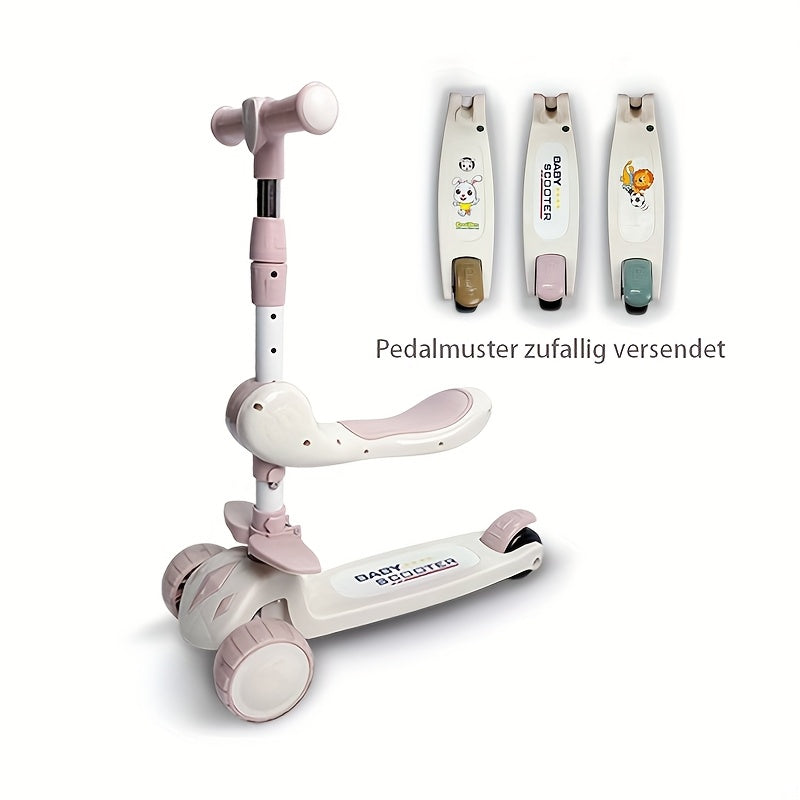 (pedal pattern randomly shipped) (shipped without battery) Foldable seat, flash wheel, cool music outdoor sports children's tricycle, Christmas, Halloween, birthday gift priority